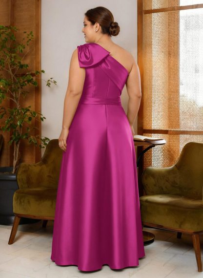 Jumpsuit/Pantsuit One-Shoulder Satin Mother Of The Bride Dresses With Bow(s), product image 62