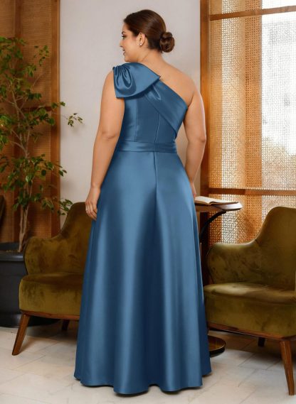 Jumpsuit/Pantsuit One-Shoulder Satin Mother Of The Bride Dresses With Bow(s), product image 26