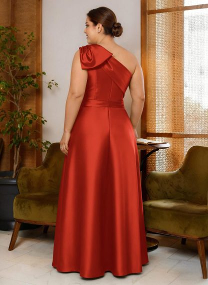 Jumpsuit/Pantsuit One-Shoulder Satin Mother Of The Bride Dresses With Bow(s), product image 118
