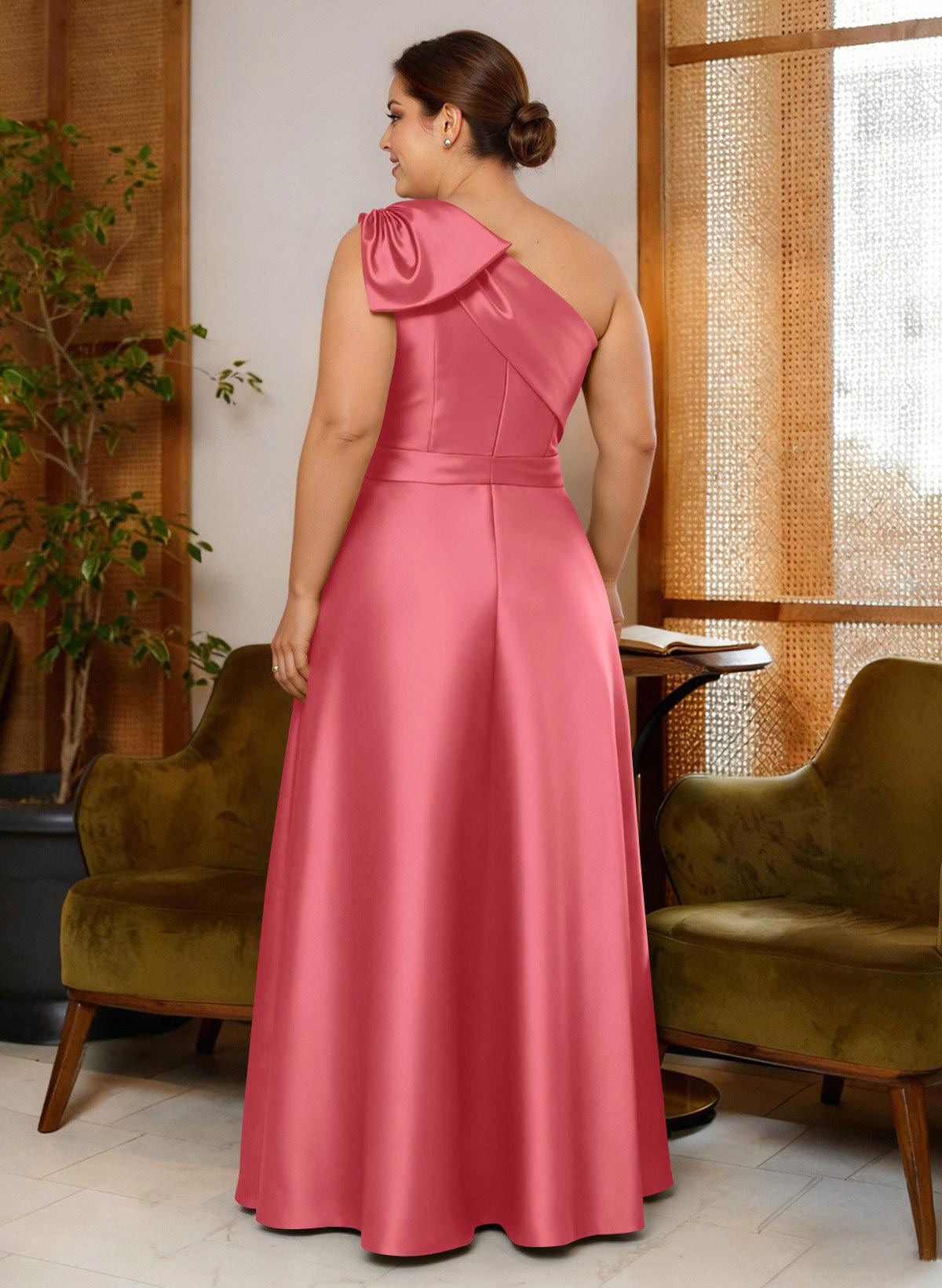 Jumpsuit/Pantsuit One-Shoulder Satin Mother Of The Bride Dresses With Bow(s), product image 122