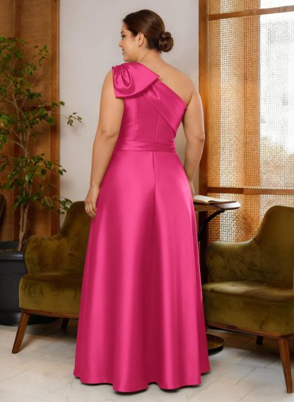 Jumpsuit/Pantsuit One-Shoulder Satin Mother Of The Bride Dresses With Bow(s), product image 66