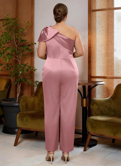 Jumpsuit/Pantsuit One-Shoulder Satin Mother Of The Bride Dresses With Bow(s), product image 80