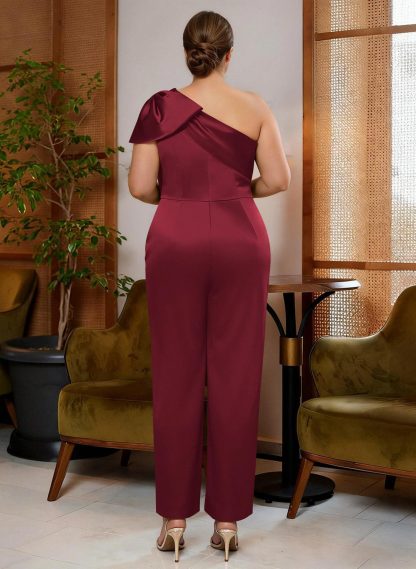 Jumpsuit/Pantsuit One-Shoulder Satin Mother Of The Bride Dresses With Bow(s), product image 104