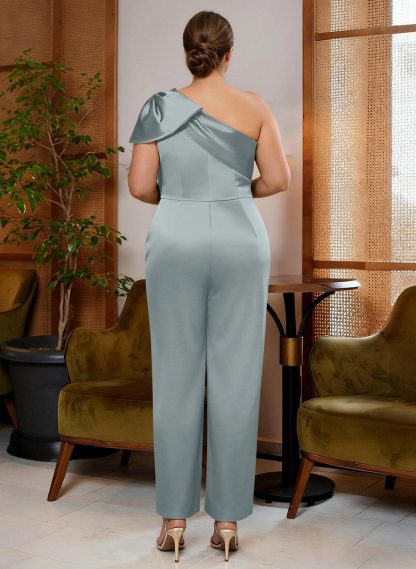 Jumpsuit/Pantsuit One-Shoulder Satin Mother Of The Bride Dresses With Bow(s), product image 36