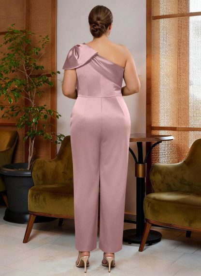 Jumpsuit/Pantsuit One-Shoulder Satin Mother Of The Bride Dresses With Bow(s), product image 72