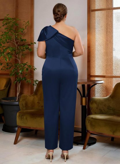 Jumpsuit/Pantsuit One-Shoulder Satin Mother Of The Bride Dresses With Bow(s), product image 20