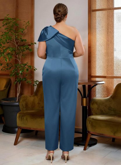 Jumpsuit/Pantsuit One-Shoulder Satin Mother Of The Bride Dresses With Bow(s), product image 28