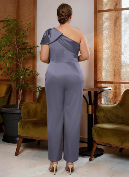 Jumpsuit/Pantsuit One-Shoulder Satin Mother Of The Bride Dresses With Bow(s), product image 32