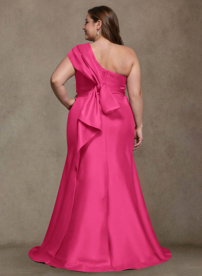 Elegant One-Shoulder Floor-Length Mermaid Satin Mother Of The Bride Dresses, product image 34