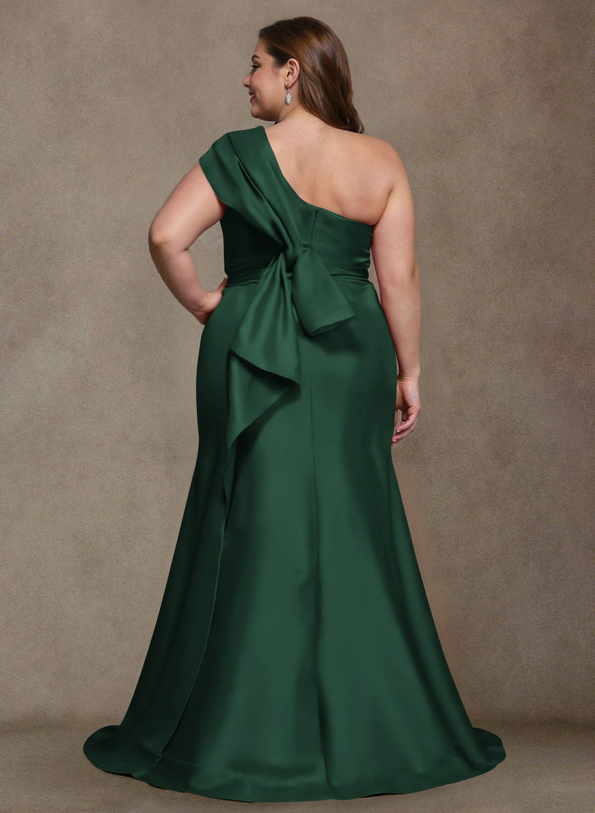 Elegant One-Shoulder Floor-Length Mermaid Satin Mother Of The Bride Dresses, product image 64