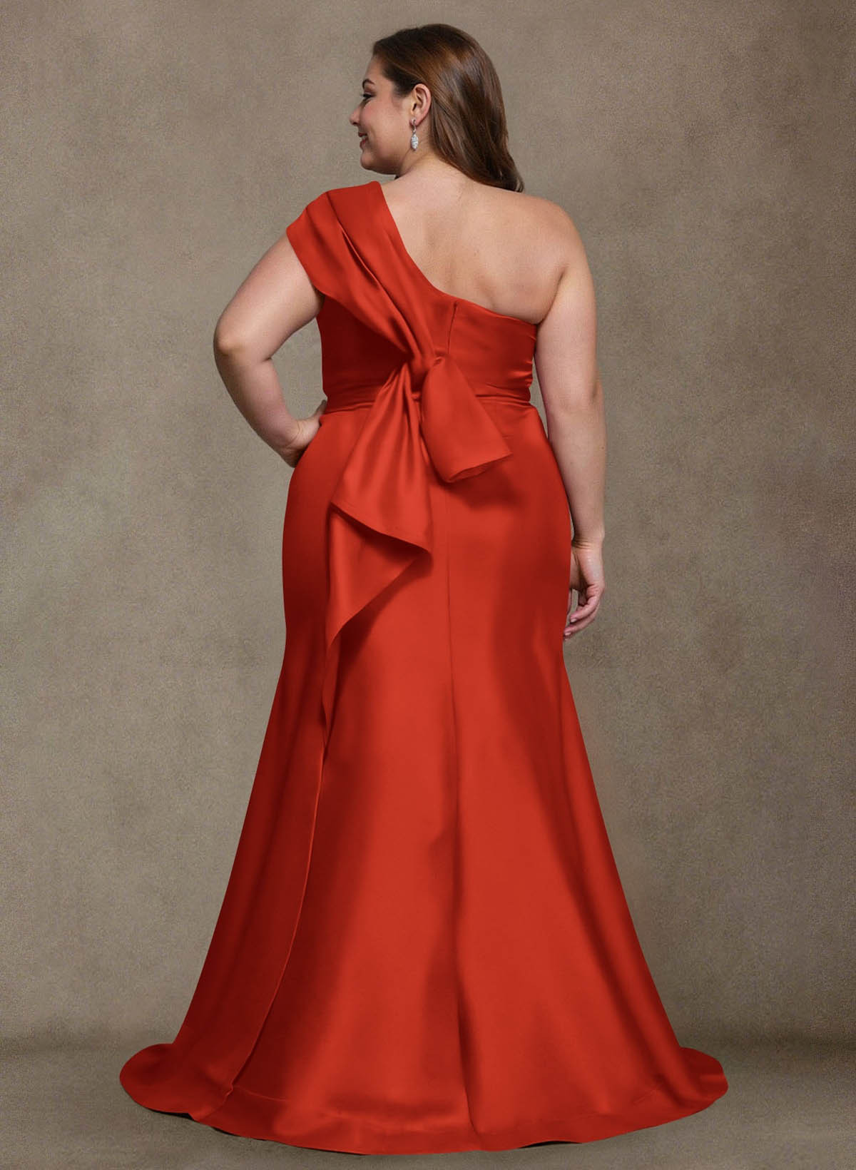 Elegant One-Shoulder Floor-Length Mermaid Satin Mother Of The Bride Dresses, product image 60