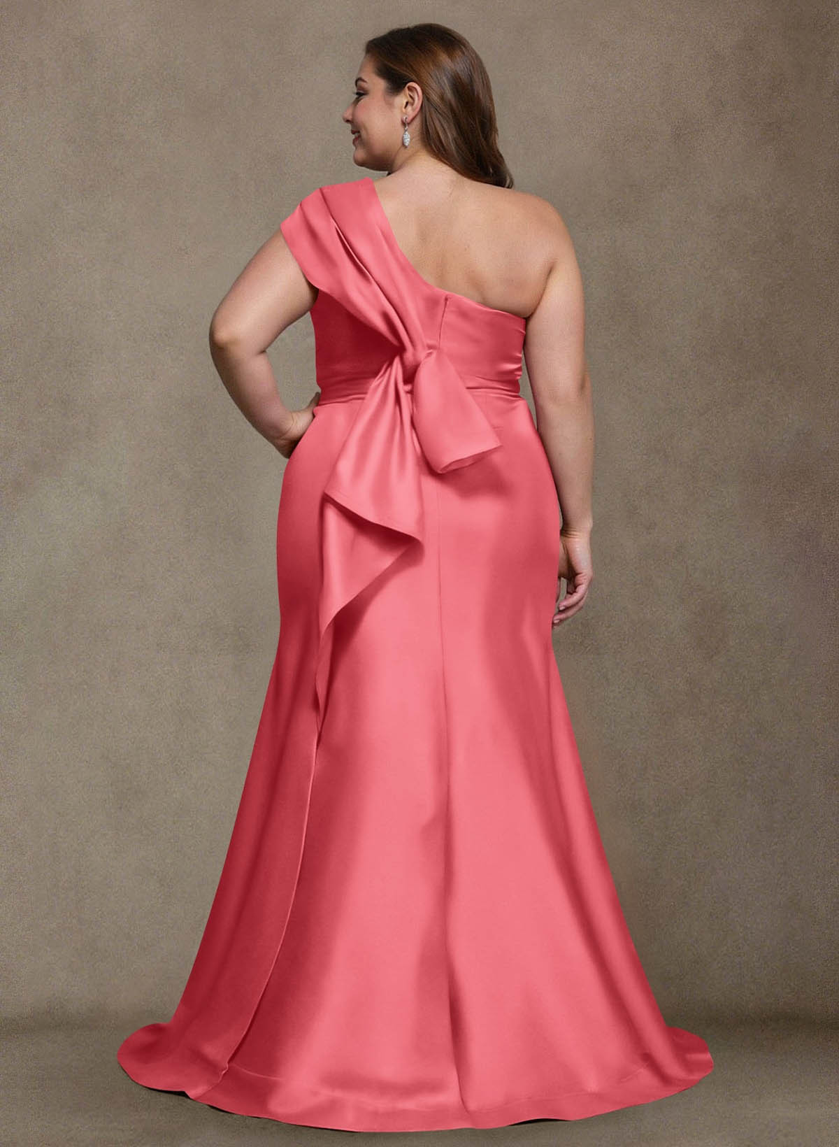 Elegant One-Shoulder Floor-Length Mermaid Satin Mother Of The Bride Dresses, product image 62