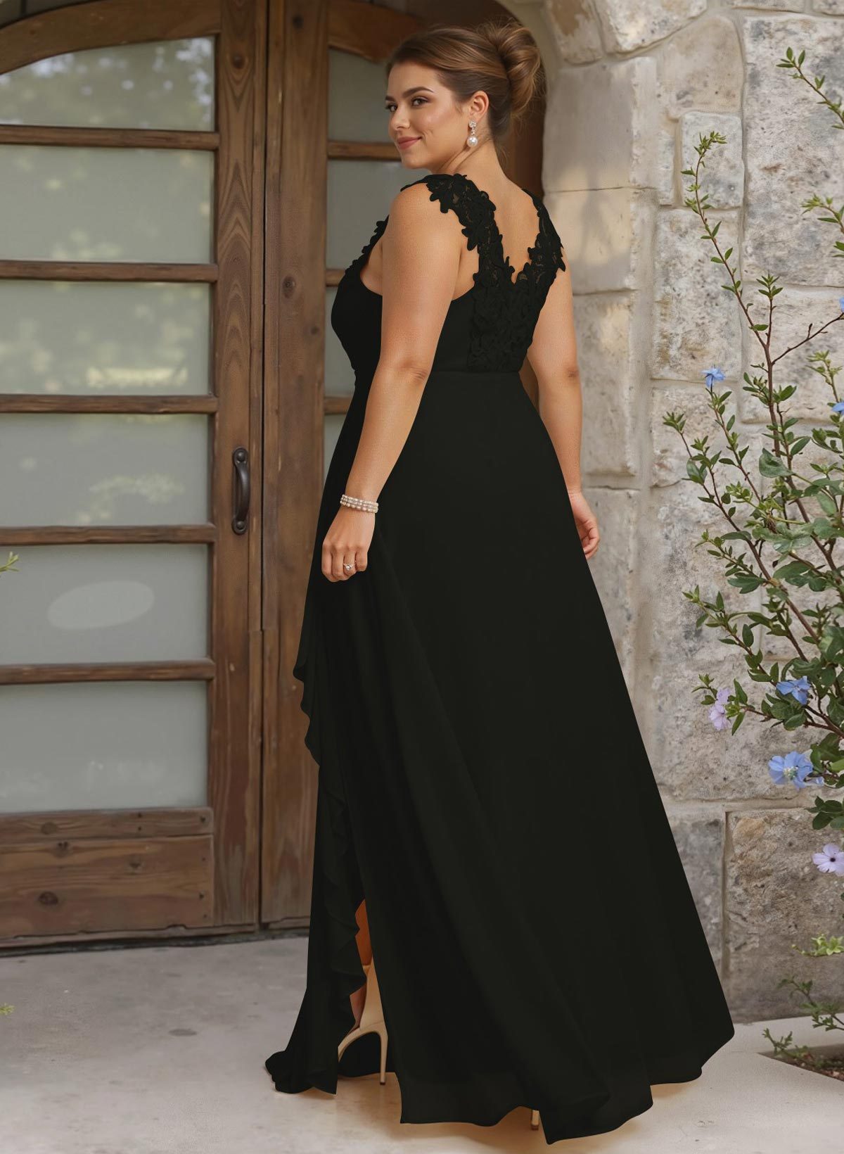 Sheath Sweetheart Sleeveless Floor-Length Chiffon Bridesmaid Dresses With Lace, product image 334
