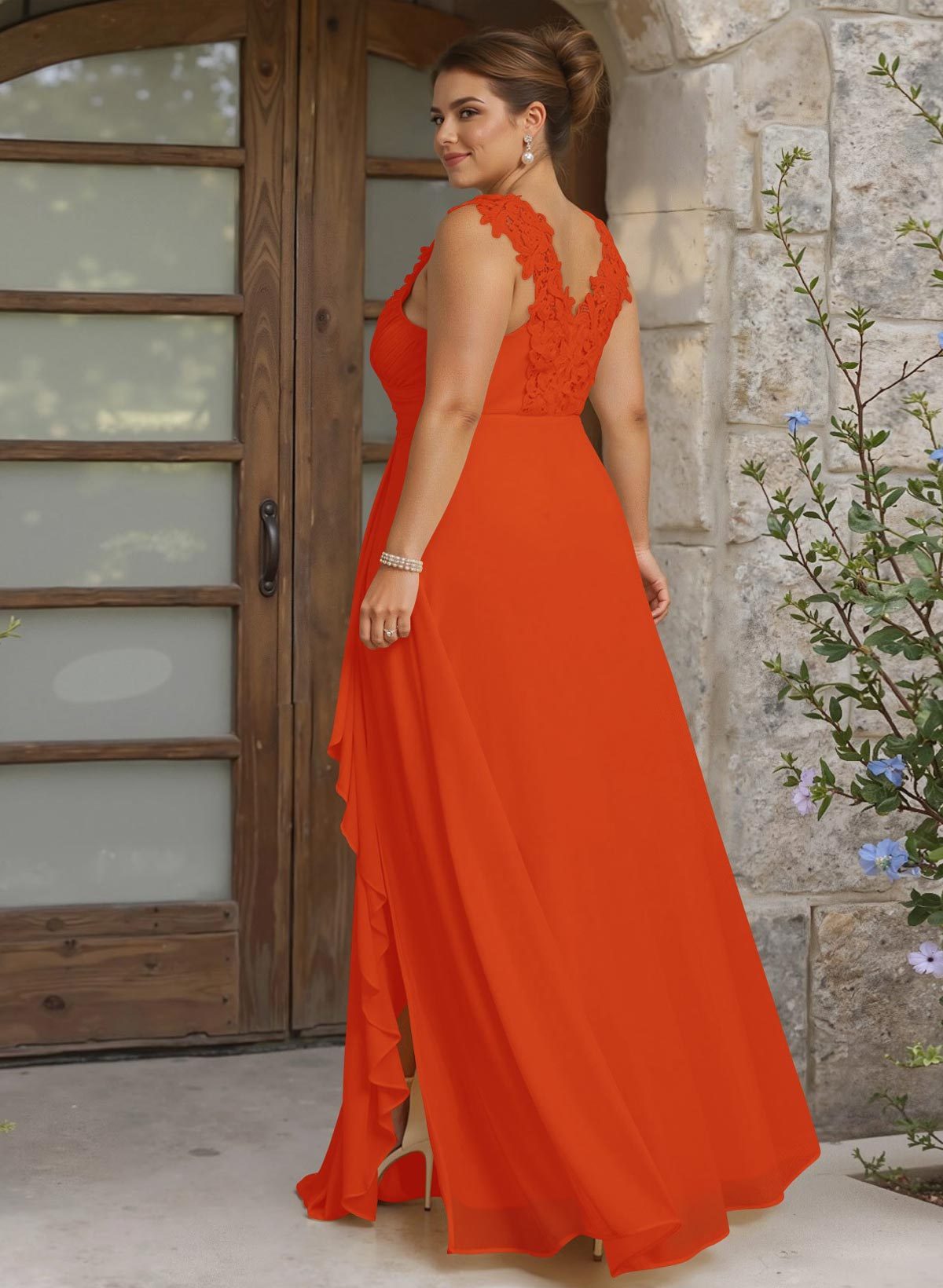 Sheath Sweetheart Sleeveless Floor-Length Chiffon Bridesmaid Dresses With Lace, product image 340