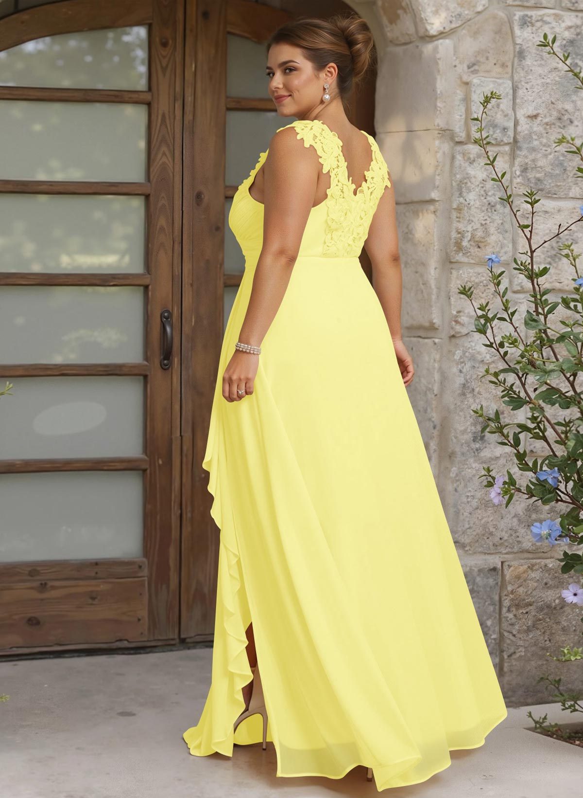 Sheath Sweetheart Sleeveless Floor-Length Chiffon Bridesmaid Dresses With Lace, product image 316
