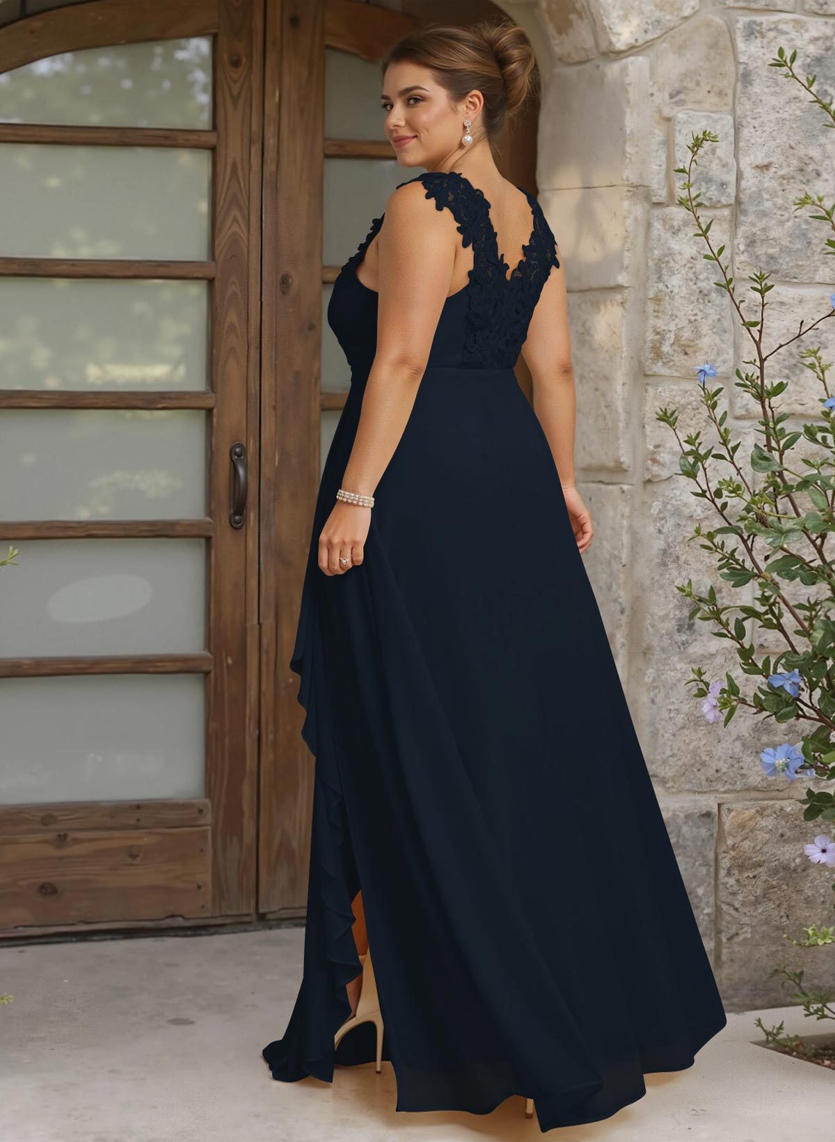 Sheath Sweetheart Sleeveless Floor-Length Chiffon Bridesmaid Dresses With Lace, product image 218