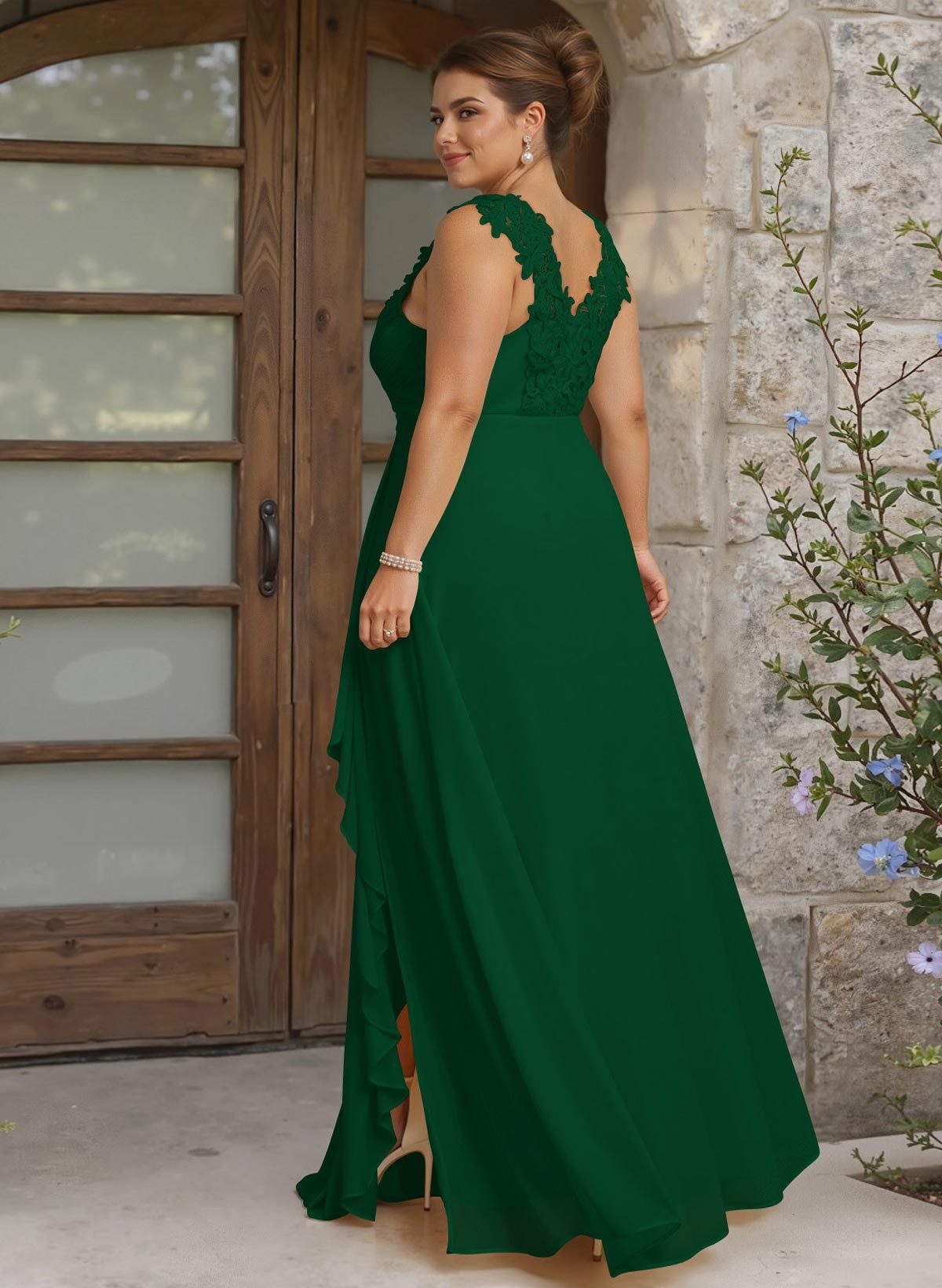 Sheath Sweetheart Sleeveless Floor-Length Chiffon Bridesmaid Dresses With Lace, product image 346