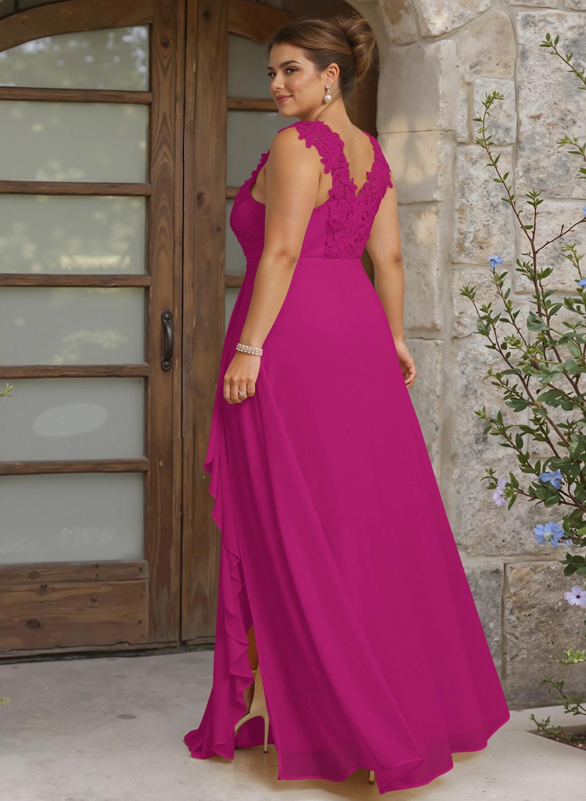 Sheath Sweetheart Sleeveless Floor-Length Chiffon Bridesmaid Dresses With Lace, product image 292