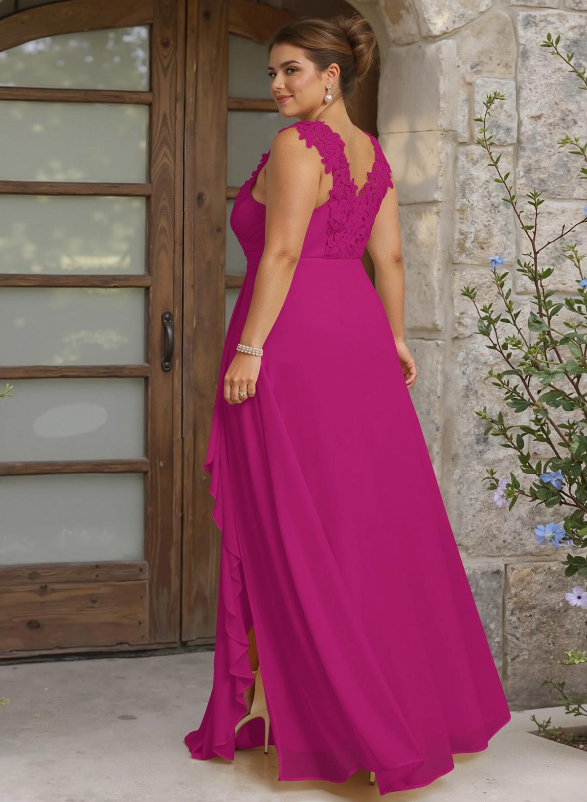 Sheath Sweetheart Sleeveless Floor-Length Chiffon Bridesmaid Dresses With Lace, product image 292