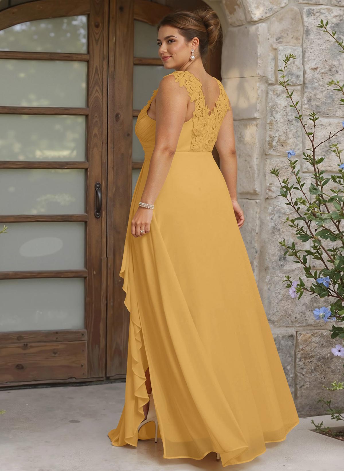 Sheath Sweetheart Sleeveless Floor-Length Chiffon Bridesmaid Dresses With Lace, product image 318