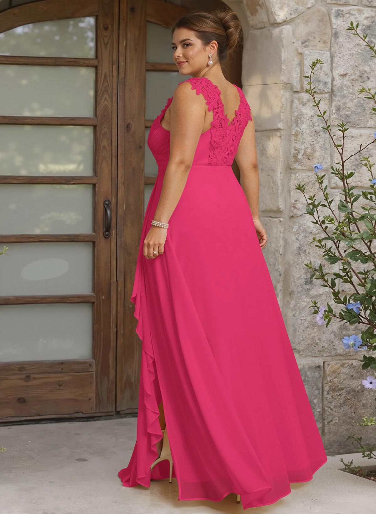 Sheath Sweetheart Sleeveless Floor-Length Chiffon Bridesmaid Dresses With Lace, product image 290