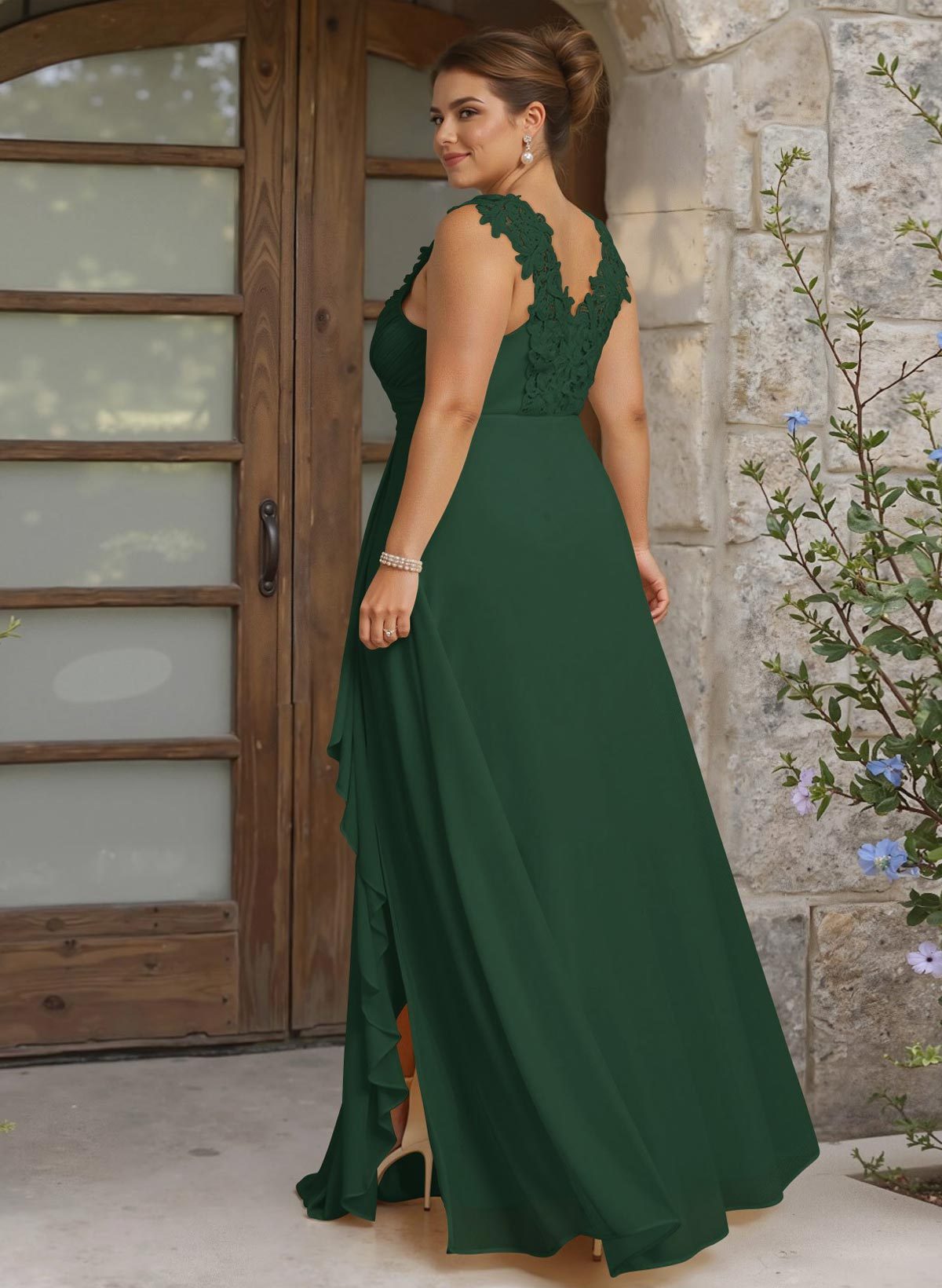 Sheath Sweetheart Sleeveless Floor-Length Chiffon Bridesmaid Dresses With Lace, product image 298