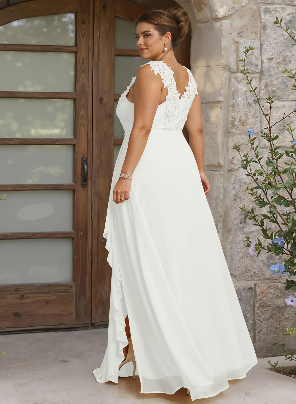 Sheath Sweetheart Sleeveless Floor-Length Chiffon Bridesmaid Dresses With Lace, product image 326