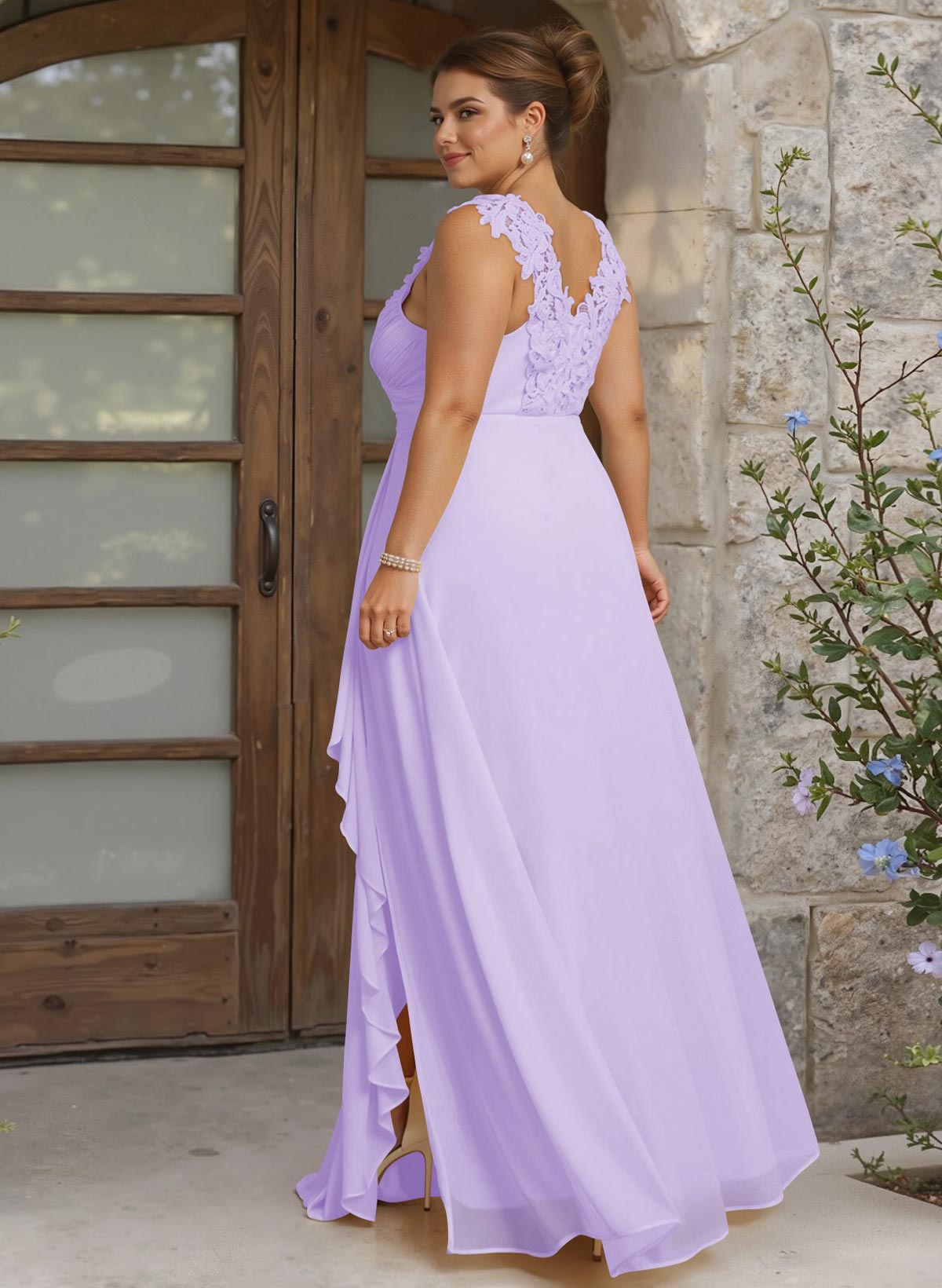 Sheath Sweetheart Sleeveless Floor-Length Chiffon Bridesmaid Dresses With Lace, product image 278