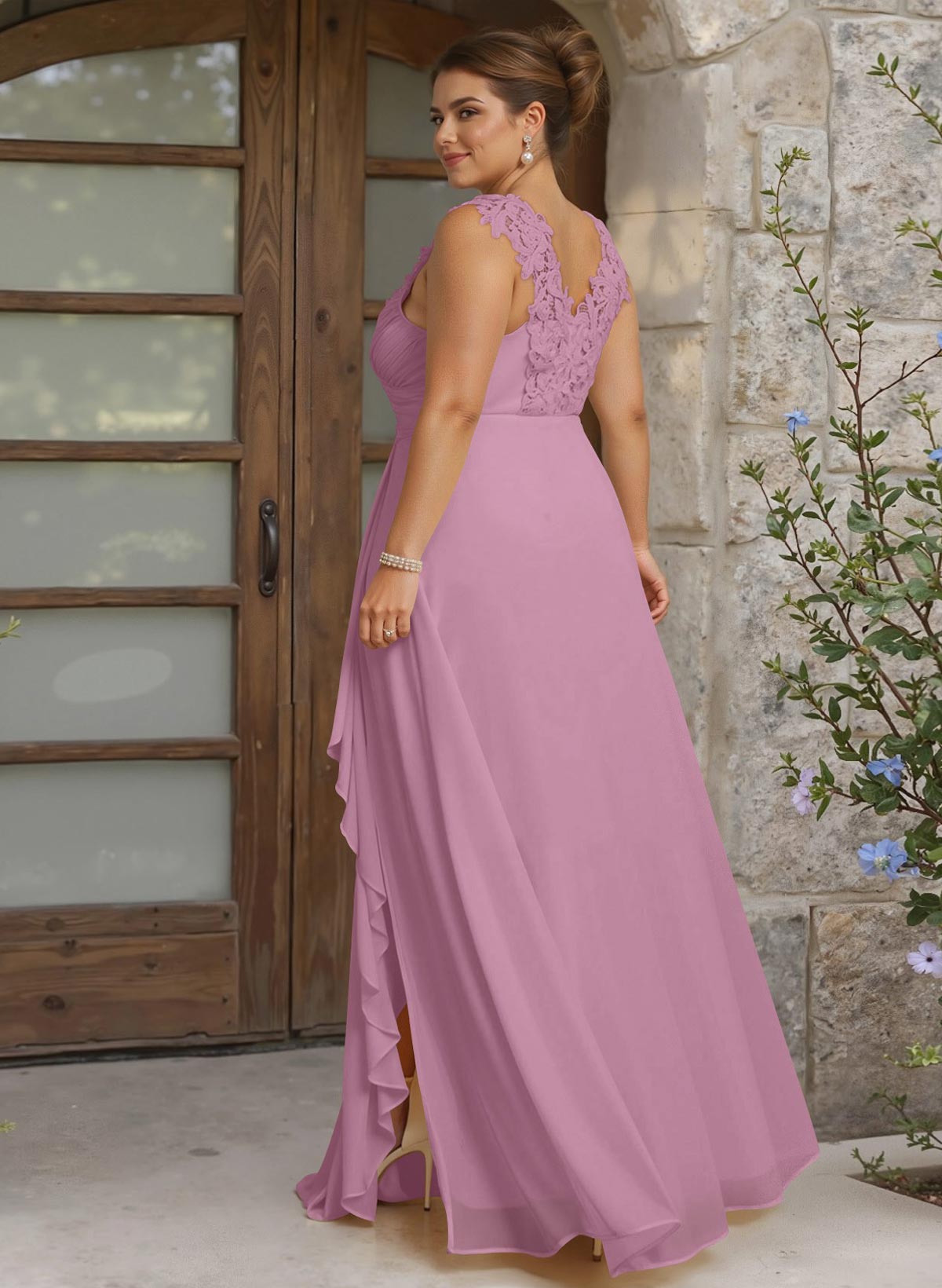 Sheath Sweetheart Sleeveless Floor-Length Chiffon Bridesmaid Dresses With Lace, product image 276