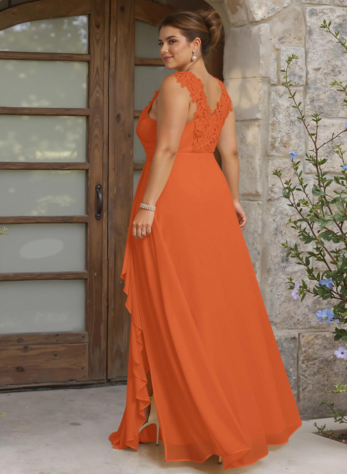 Sheath Sweetheart Sleeveless Floor-Length Chiffon Bridesmaid Dresses With Lace, product image 320