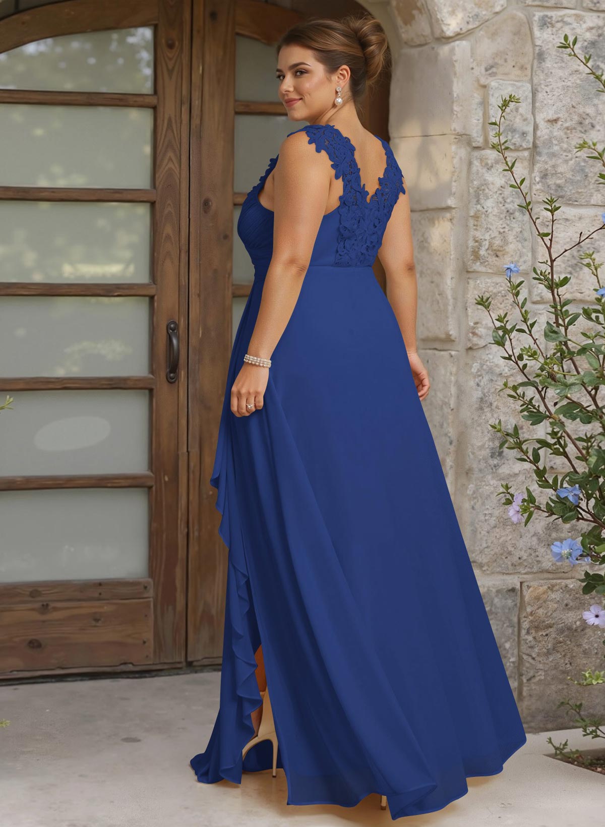 Sheath Sweetheart Sleeveless Floor-Length Chiffon Bridesmaid Dresses With Lace, product image 230