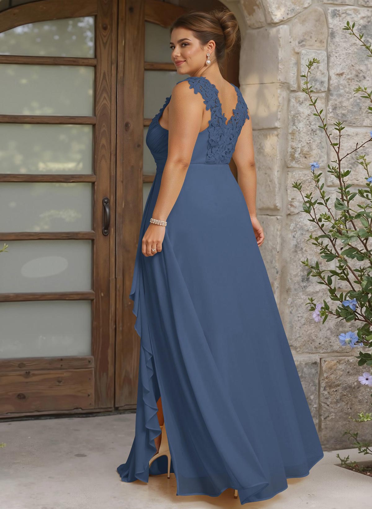 Sheath Sweetheart Sleeveless Floor-Length Chiffon Bridesmaid Dresses With Lace, product image 224
