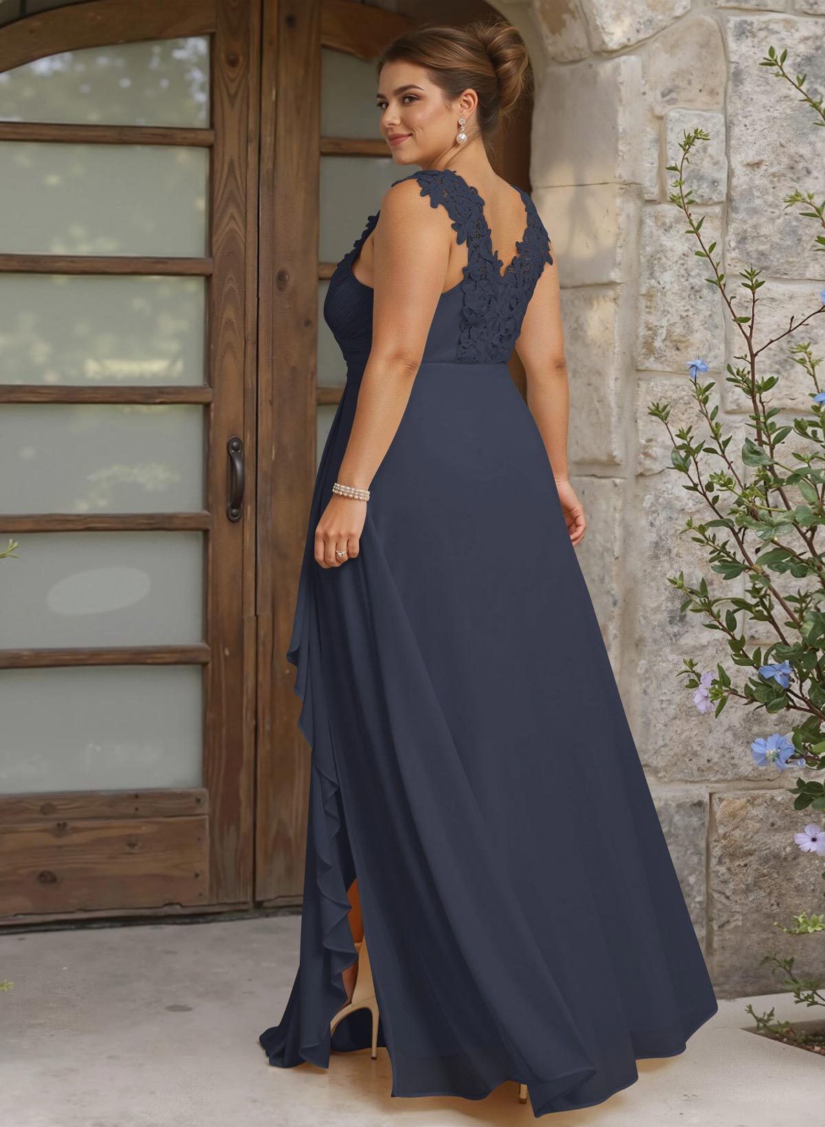 Sheath Sweetheart Sleeveless Floor-Length Chiffon Bridesmaid Dresses With Lace, product image 226
