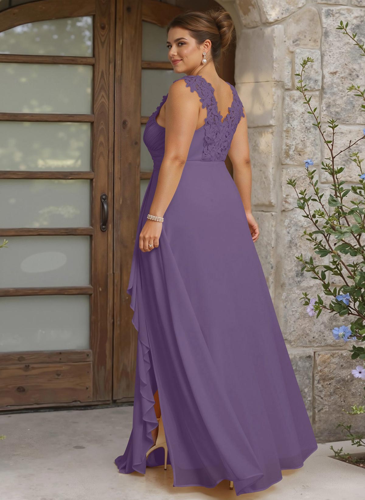 Sheath Sweetheart Sleeveless Floor-Length Chiffon Bridesmaid Dresses With Lace, product image 282