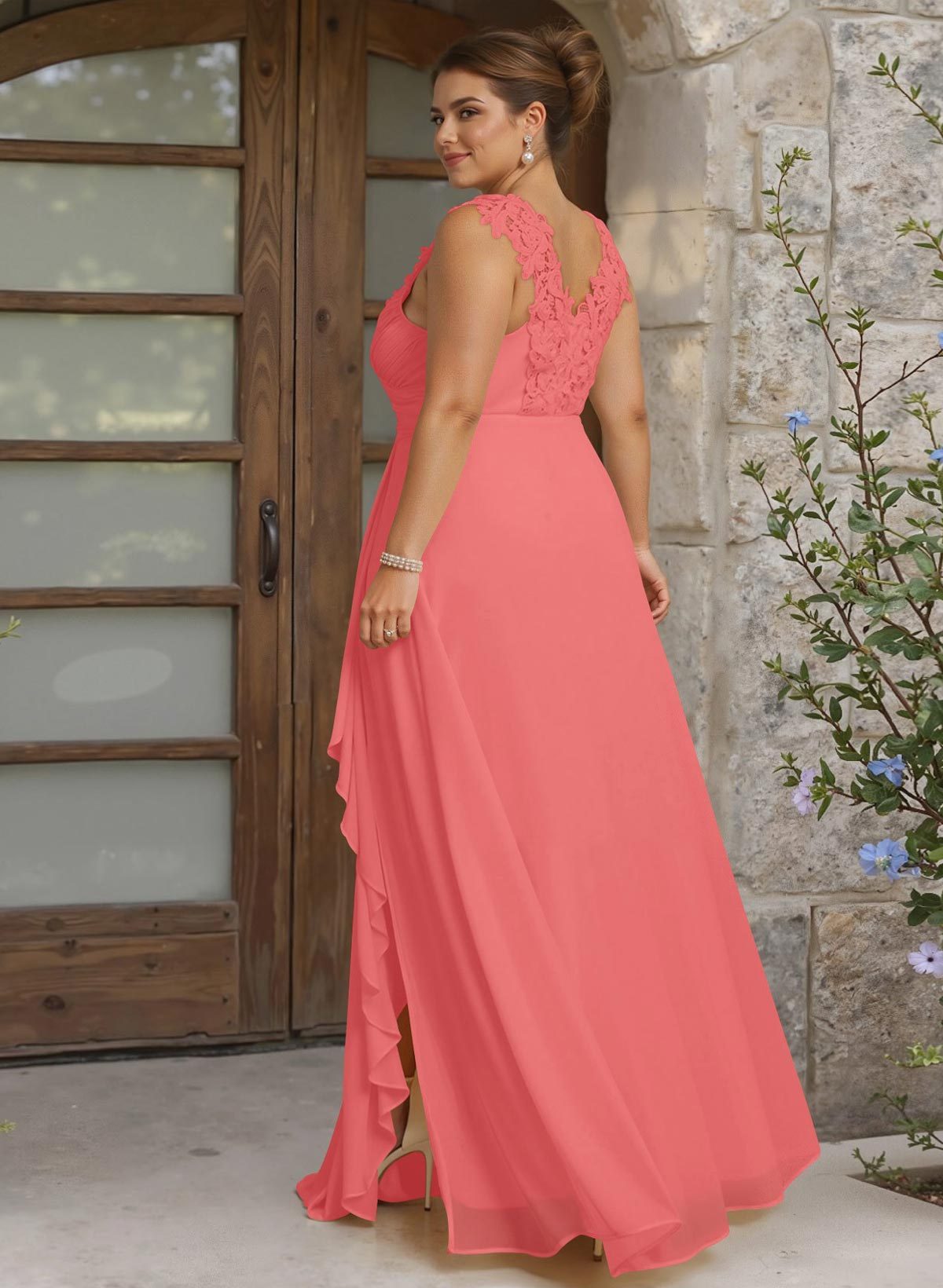 Sheath Sweetheart Sleeveless Floor-Length Chiffon Bridesmaid Dresses With Lace, product image 254