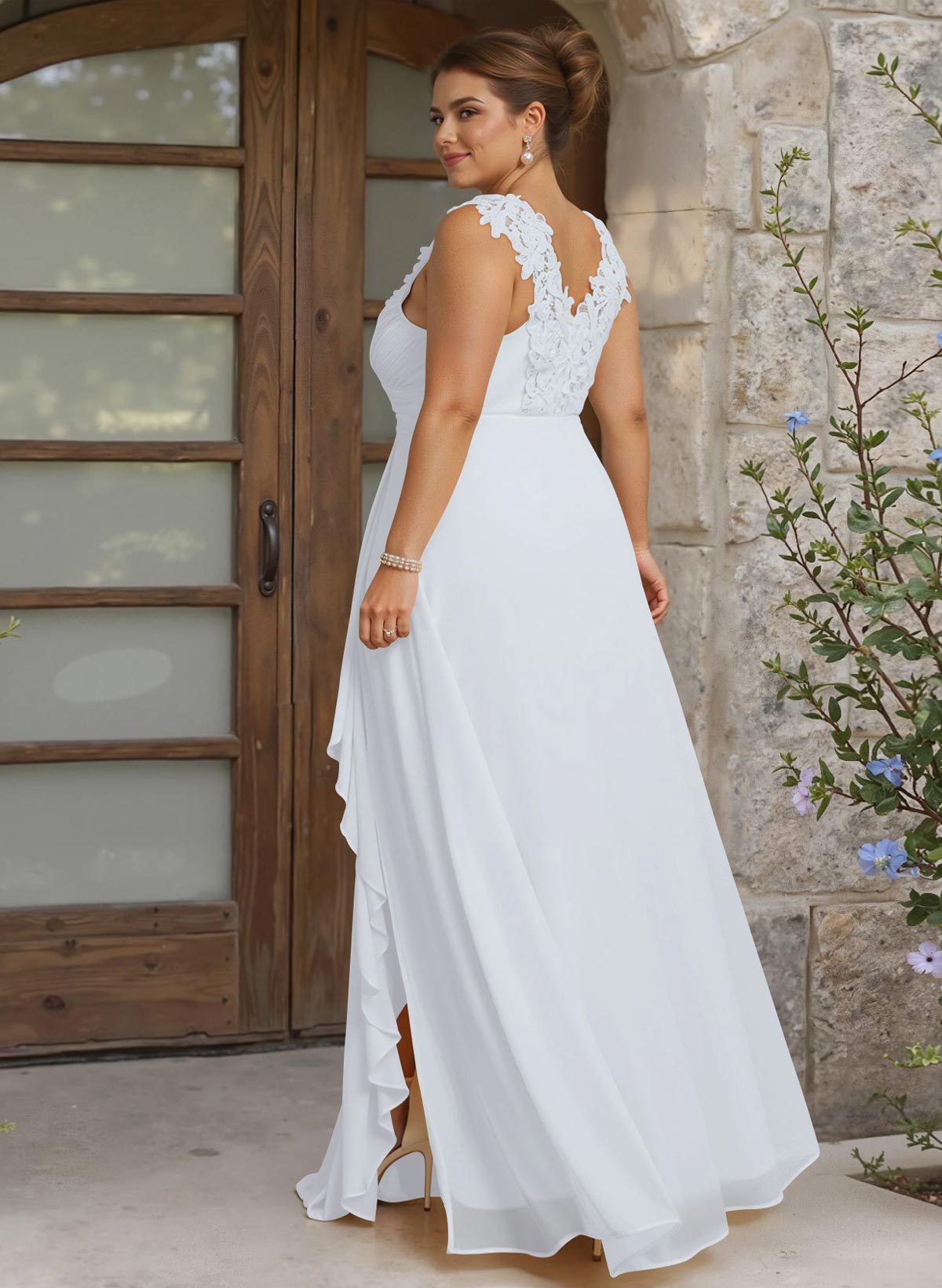 Sheath Sweetheart Sleeveless Floor-Length Chiffon Bridesmaid Dresses With Lace, product image 328