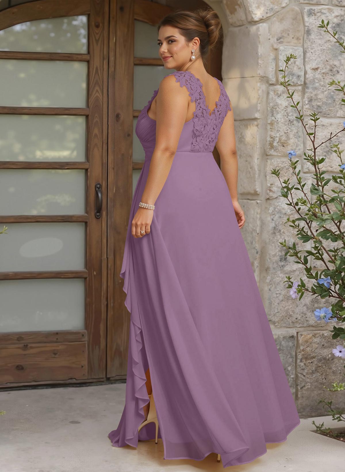Sheath Sweetheart Sleeveless Floor-Length Chiffon Bridesmaid Dresses With Lace, product image 272