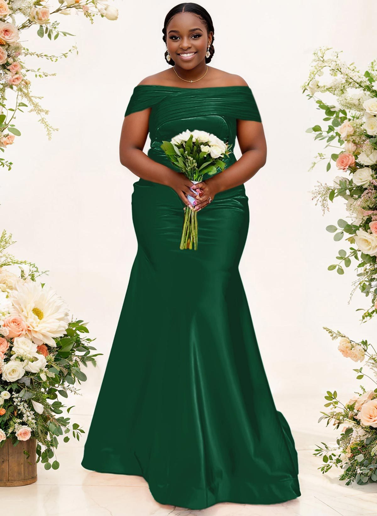 Trumpet/Mermaid Off-The-Shoulder Sleeveless Satin Bridesmaid Dresses, product image 42