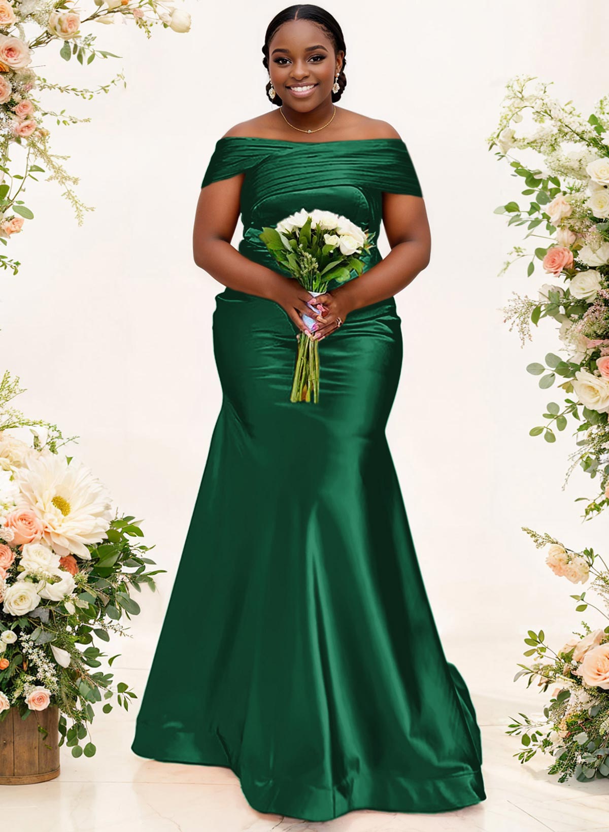 Trumpet/Mermaid Off-The-Shoulder Sleeveless Satin Bridesmaid Dresses, product image 66