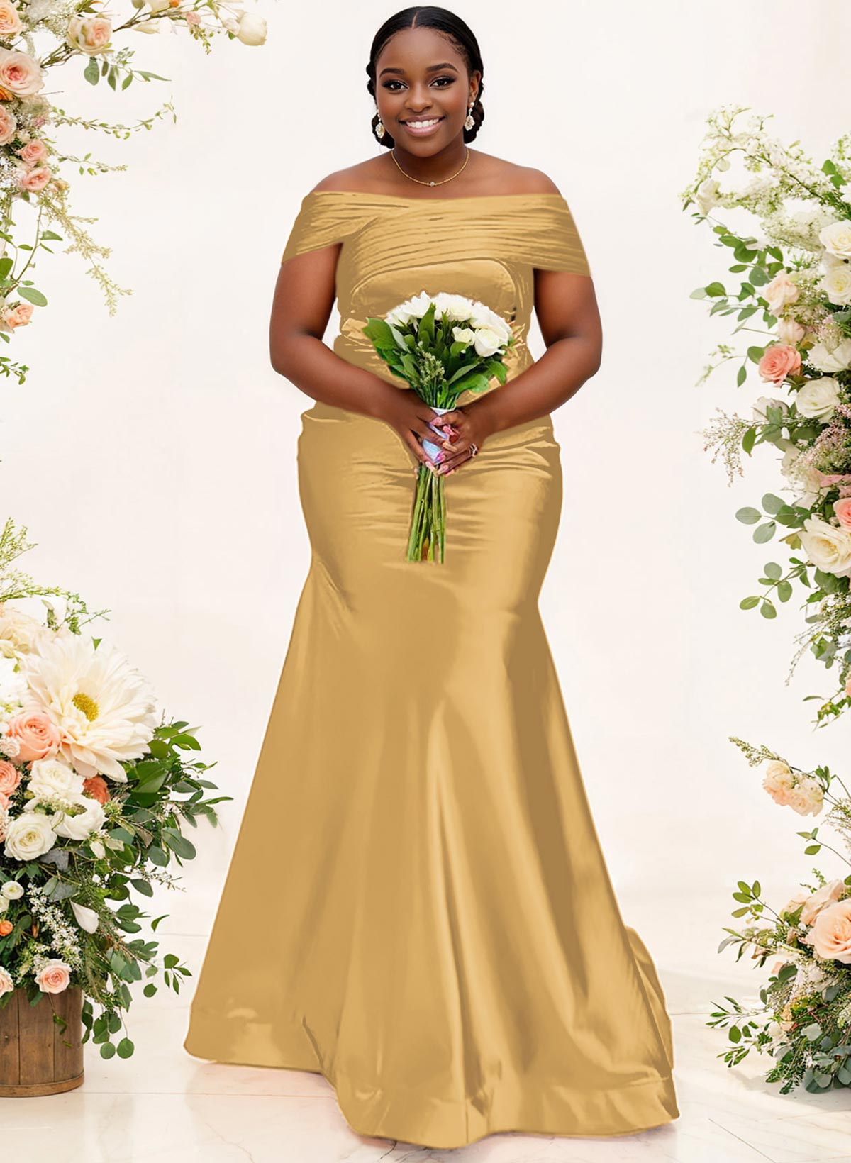 Trumpet/Mermaid Off-The-Shoulder Sleeveless Satin Bridesmaid Dresses, product image 53