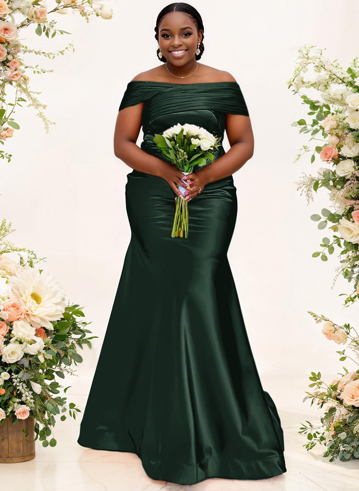 Trumpet/Mermaid Off-The-Shoulder Sleeveless Satin Bridesmaid Dresses, product image 43