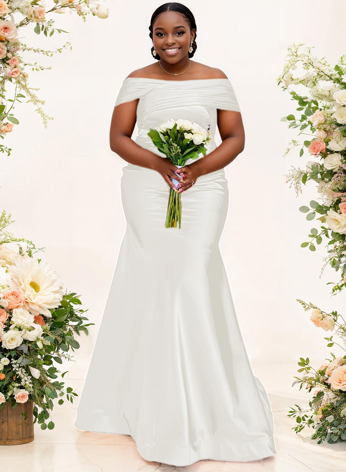 Trumpet/Mermaid Off-The-Shoulder Sleeveless Satin Bridesmaid Dresses, product image 57