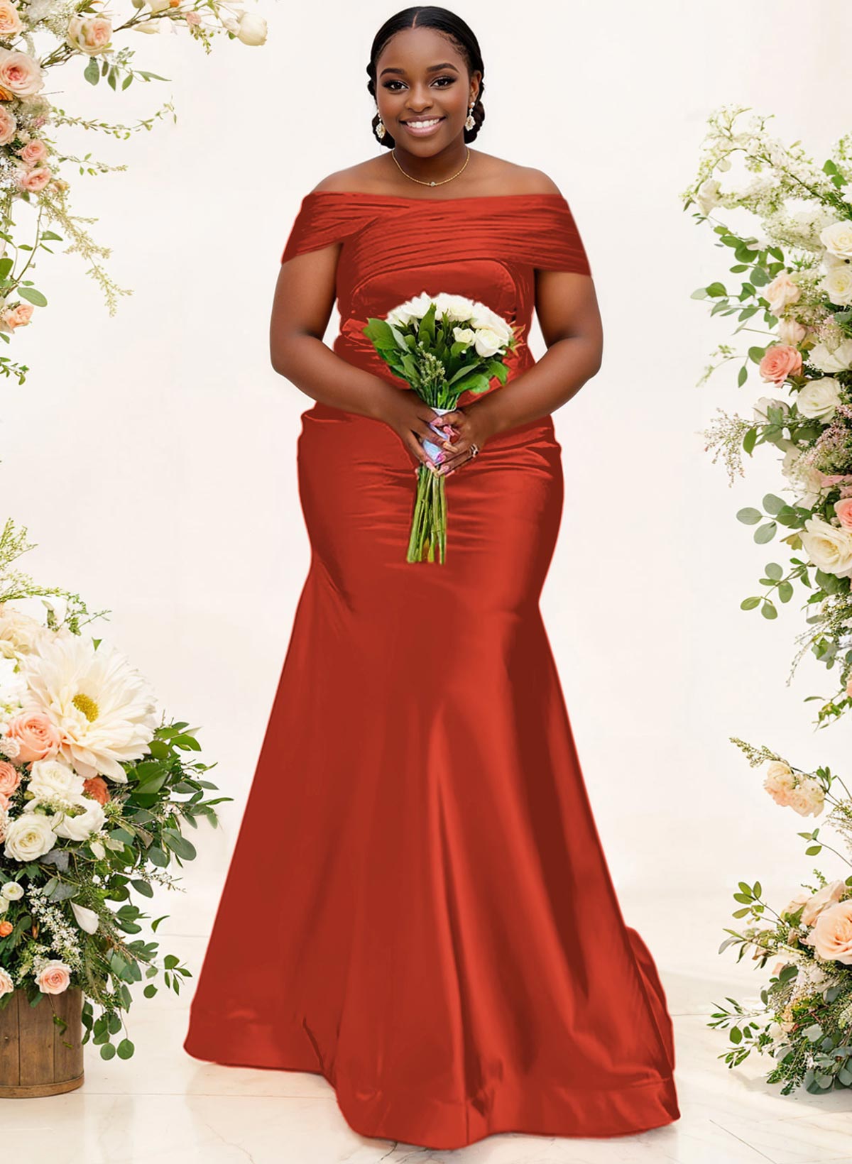 Trumpet/Mermaid Off-The-Shoulder Sleeveless Satin Bridesmaid Dresses, product image 70