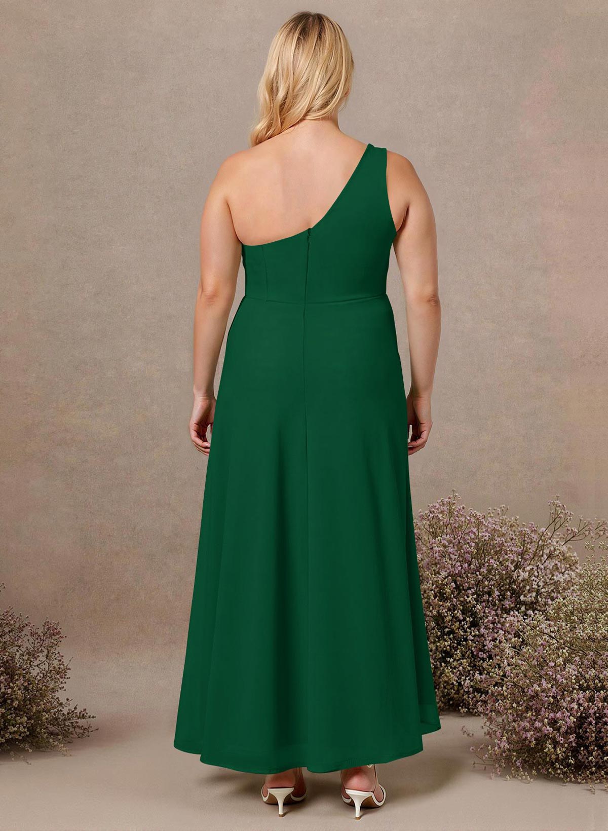 Modest One-Shoulder Sleeveless Chiffon Bridesmaid Dresses With Twisted Knot, product image 149
