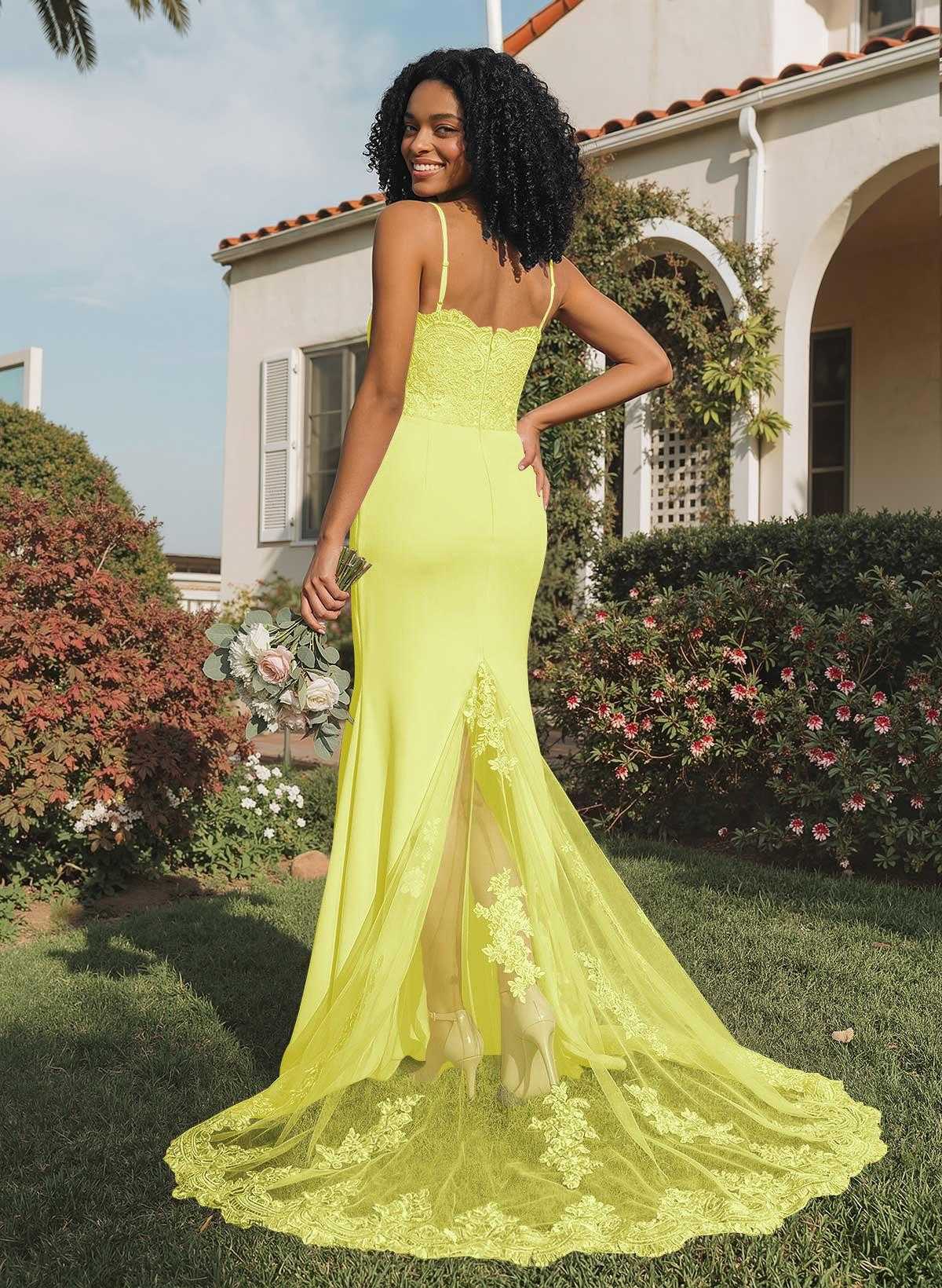 Trumpet/Mermaid Sweetheart Elastic Satin Bridesmaid Dresses With Appliques Lace, product image 94
