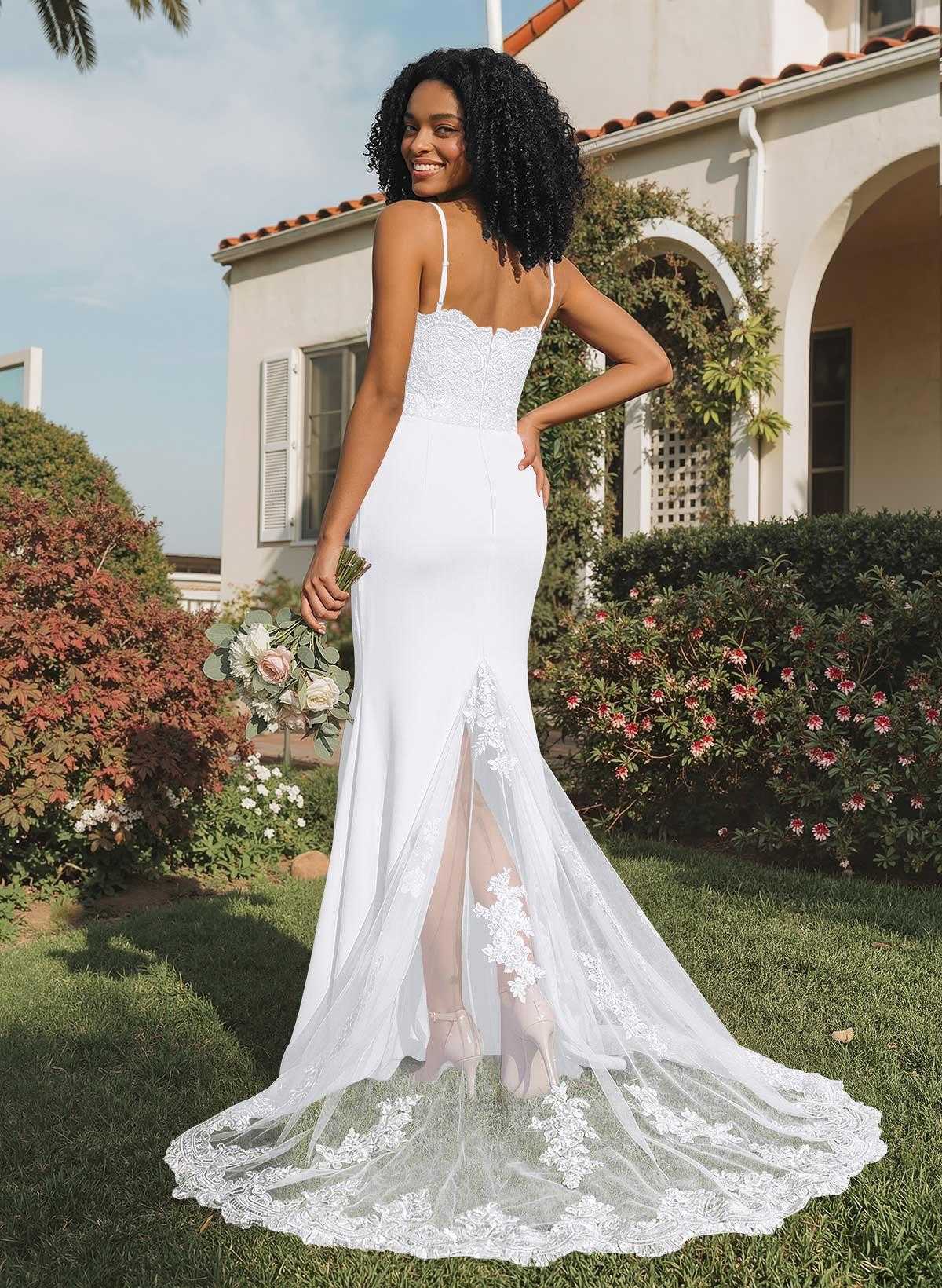 Trumpet/Mermaid Sweetheart Elastic Satin Bridesmaid Dresses With Appliques Lace, product image 35