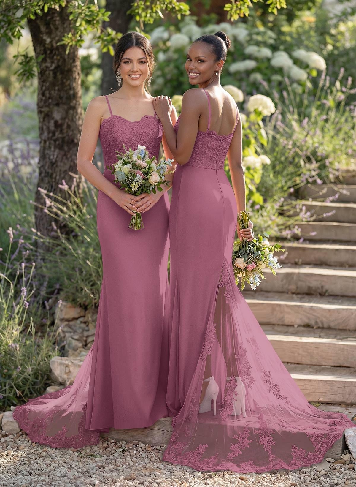 Trumpet/Mermaid Sweetheart Elastic Satin Bridesmaid Dresses With Appliques Lace, product image 113