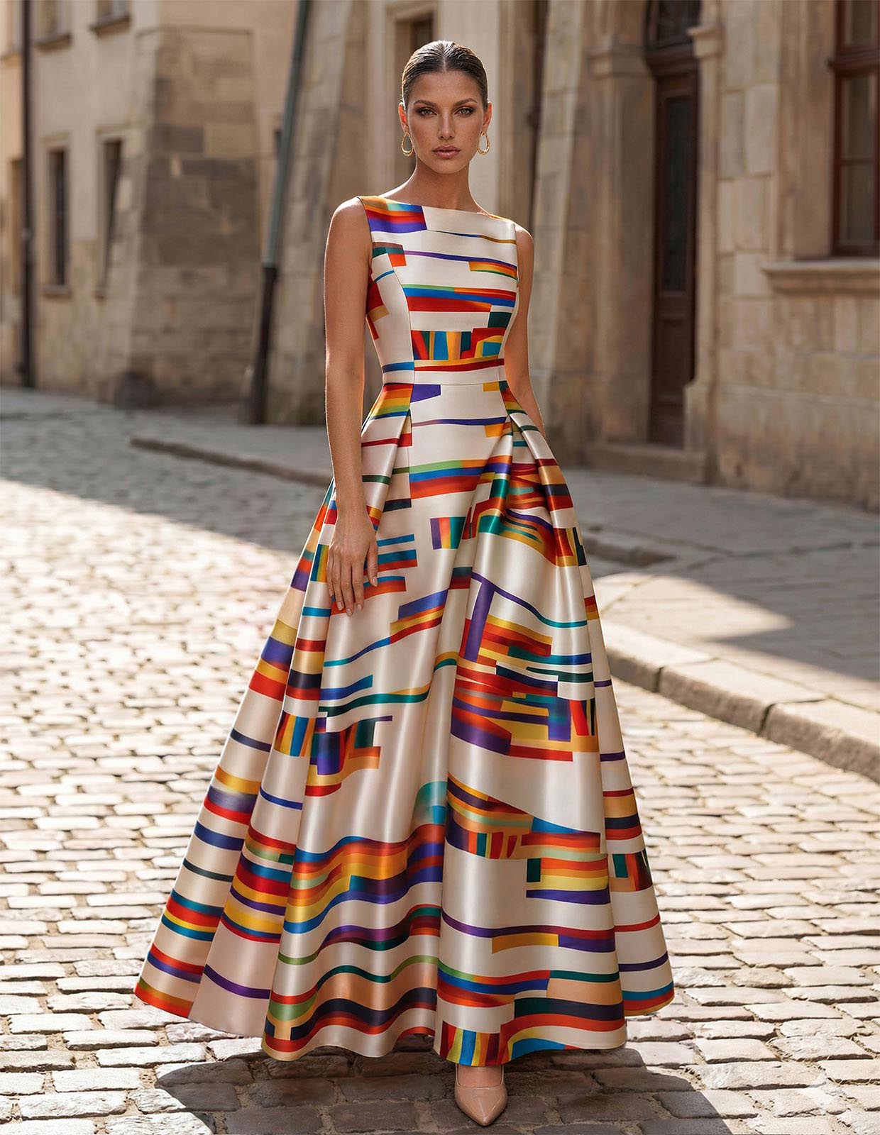 A-Line Square Neckline Sleeveless Floor-Length Satin Mother Of The Bride Dresses