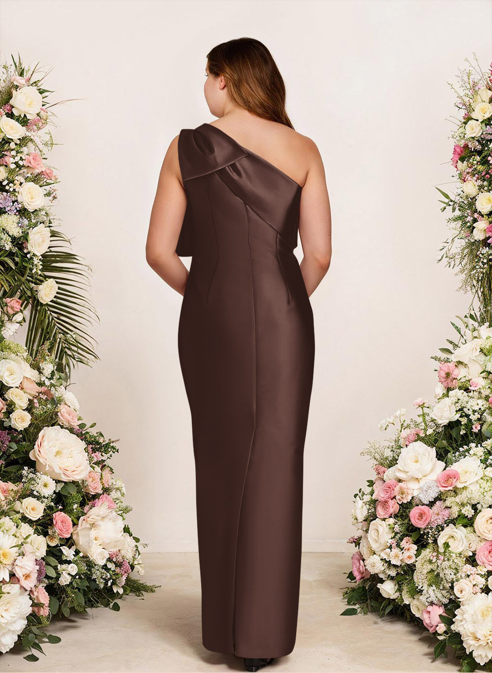 Sheath/Column One-Shoulder Satin Bridesmaid Dresses With Bow(s), product image 258