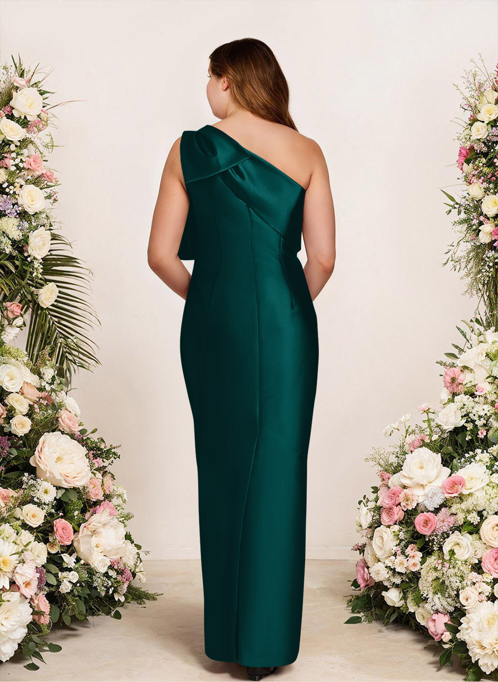 Sheath/Column One-Shoulder Satin Bridesmaid Dresses With Bow(s), product image 228